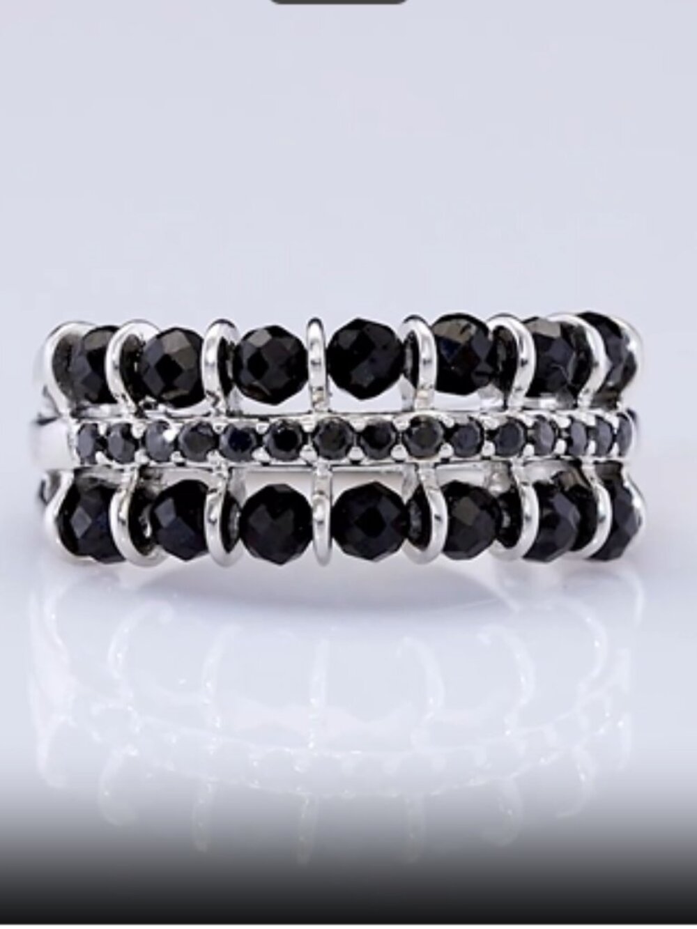 Thai Black Spinel and Simulated Black Diamond